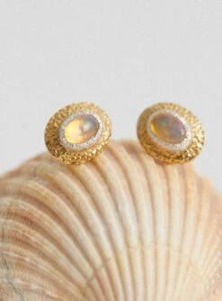 Opal Oval Earring Vermeil