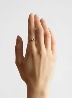 Light Green Tourmaline & Diamonds Ring Gold