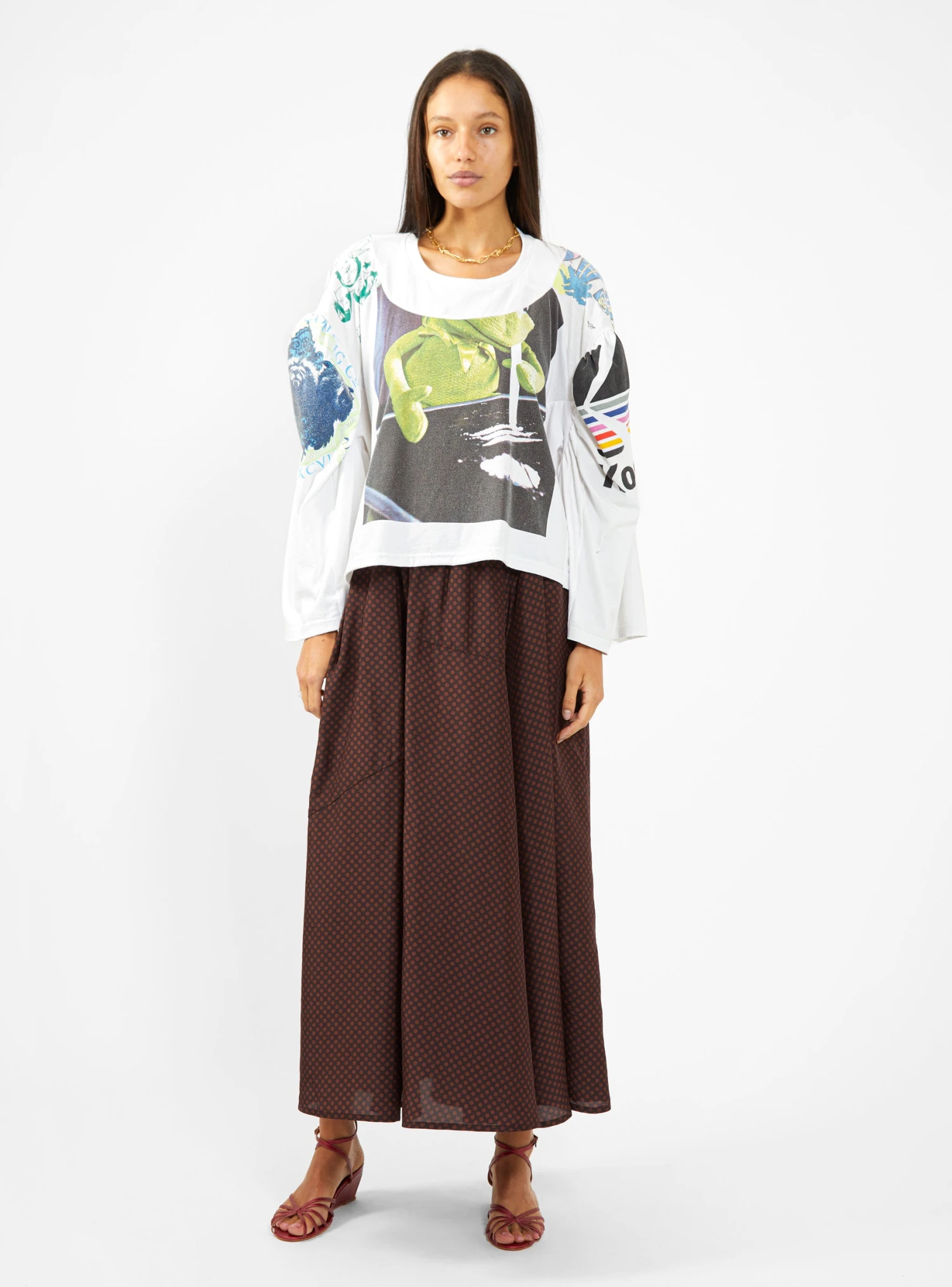 Upcycle Kermit T-shirt White