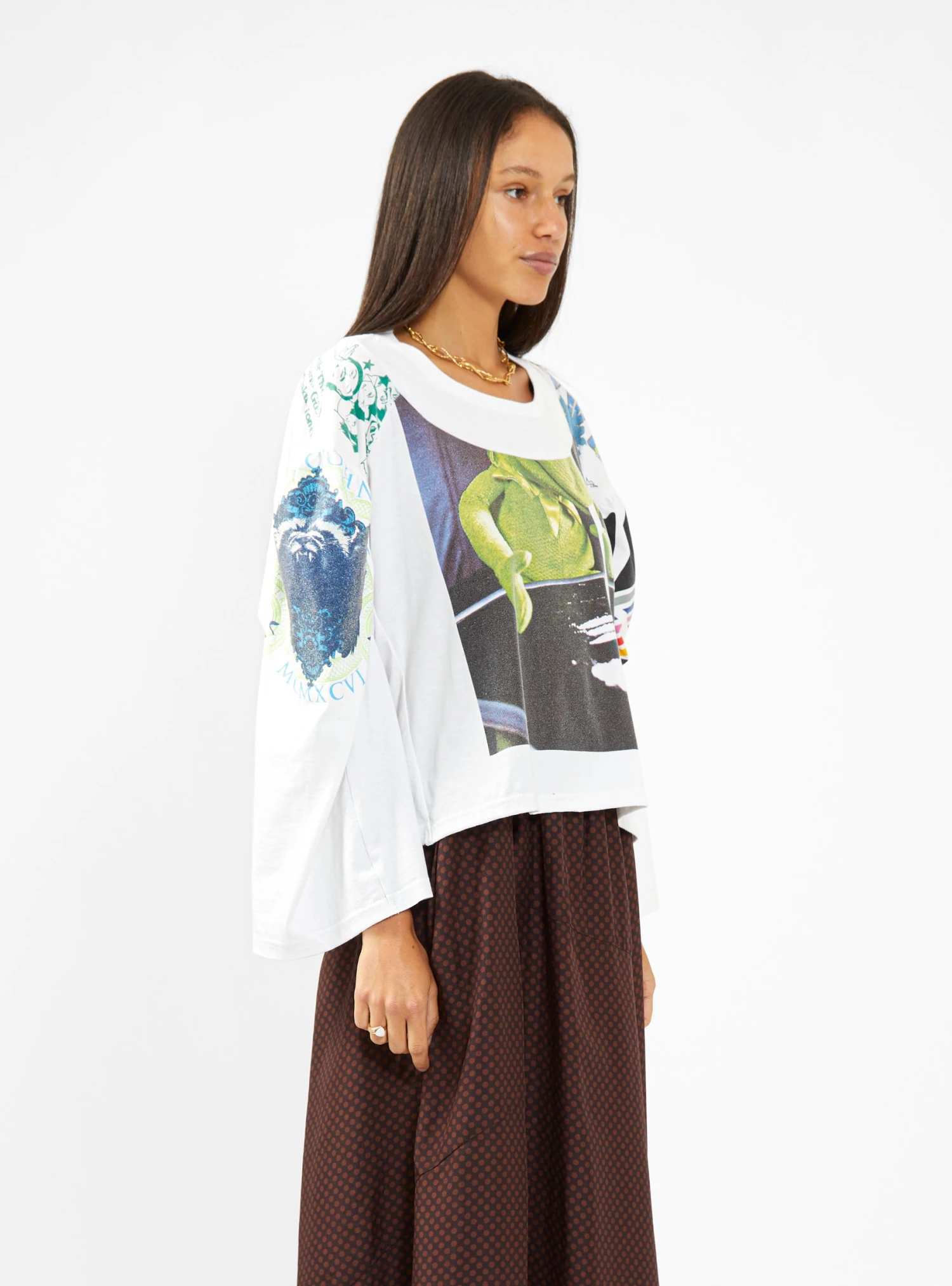 Upcycle Kermit T-shirt White - Image 2