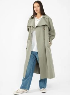 Rejina Pyo Sofie Trench Coat Khaki Green