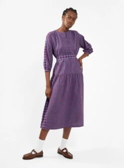 Tap Dress Burgundy & Blue Check