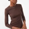 Charlotte Long Sleeve T-shirt Brown