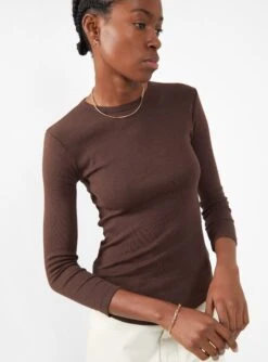 Charlotte Long Sleeve T-shirt Brown