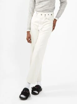 Wide High-Rise Jeans White