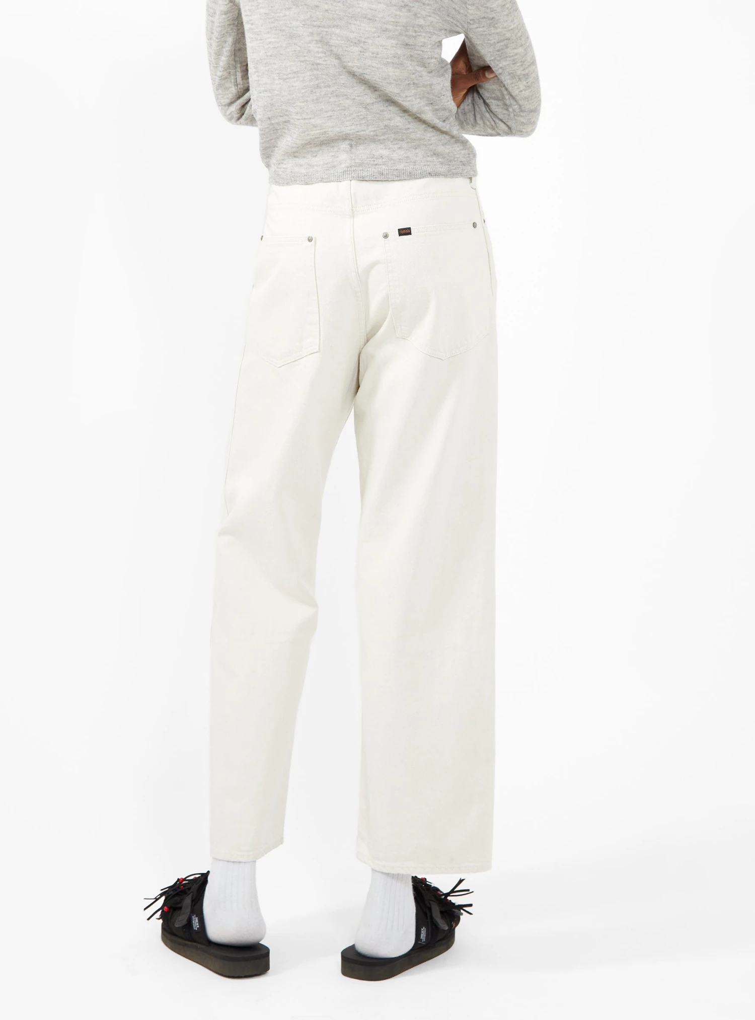 Wide High-Rise Jeans White - Image 4