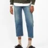 Raw-Hem Selvedge Denim Jeans Blue