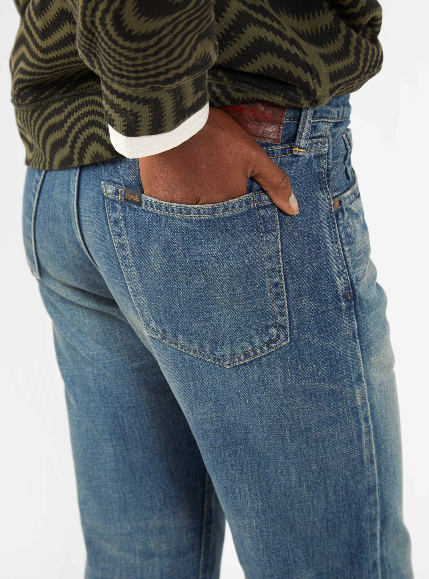 Raw-Hem Selvedge Denim Jeans Blue - Image 3