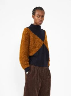 Fog Night Sweater Navy & Brown