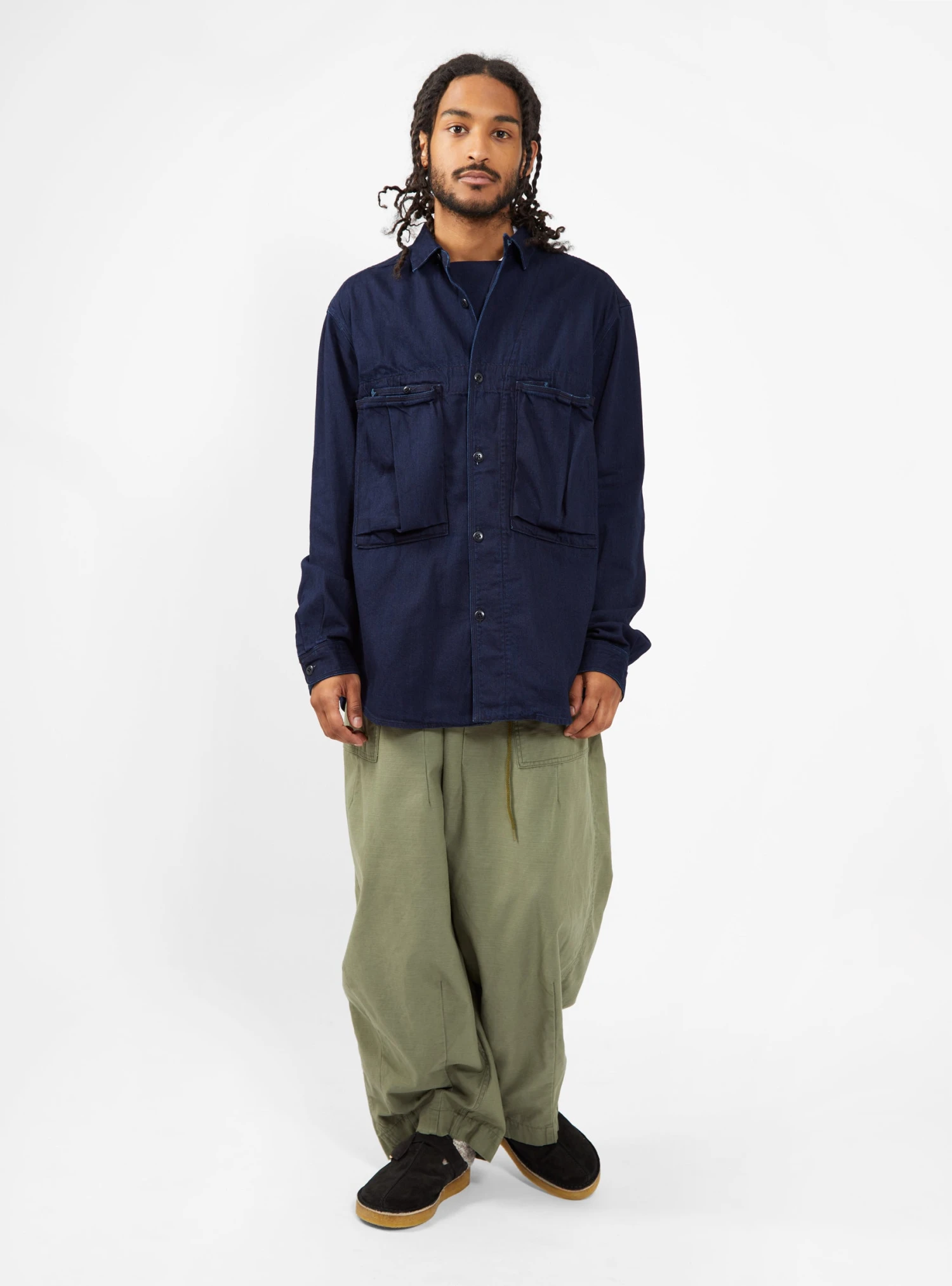 Anorak 8oz Denim Shirt Indigo - Image 2
