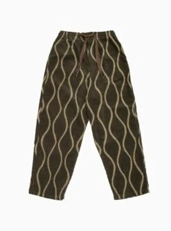 Drunk Stripe 8W Corduroy Easy Trousers Khaki
