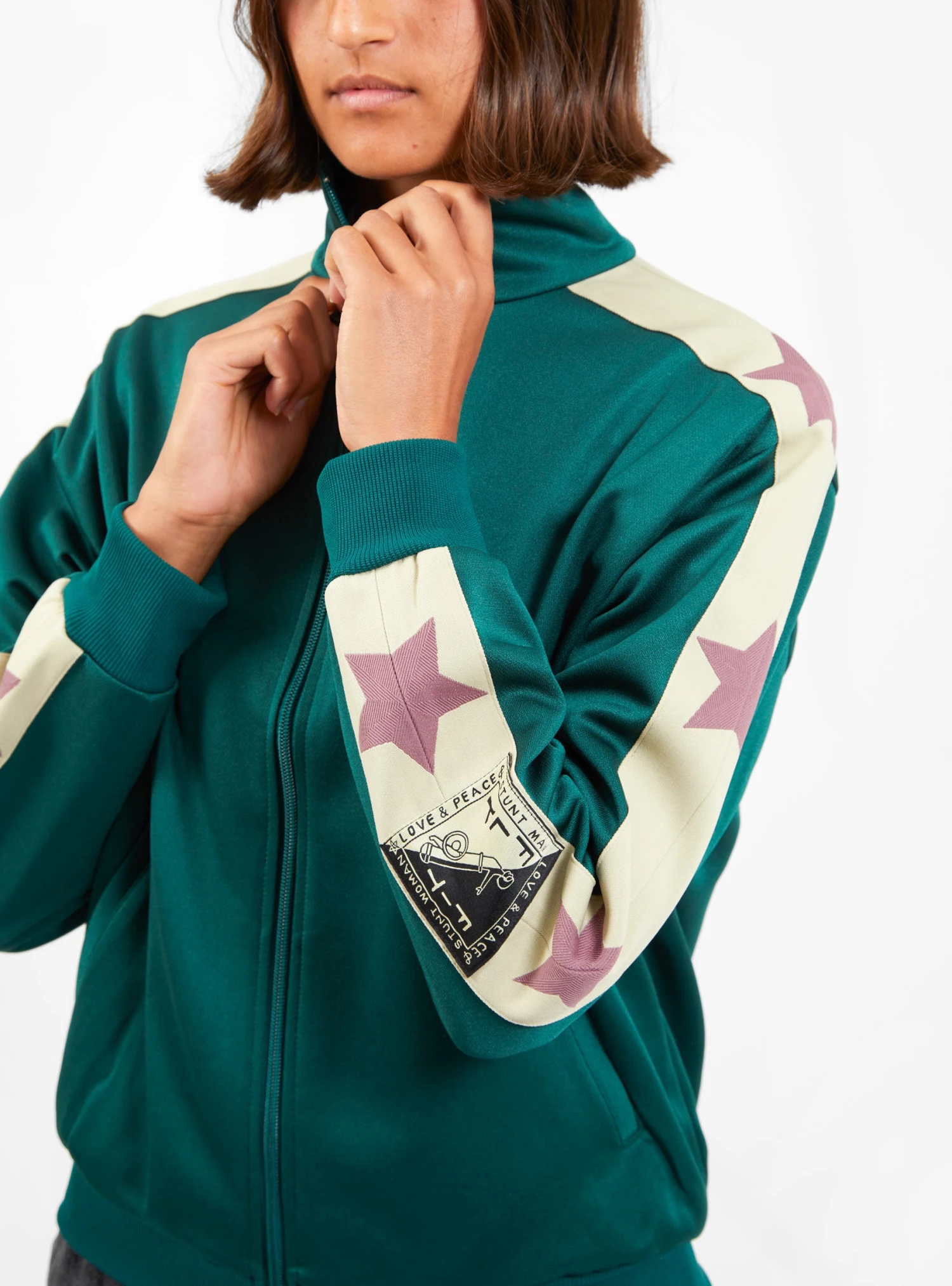 Stand Collar Track Jacket Green - Image 3