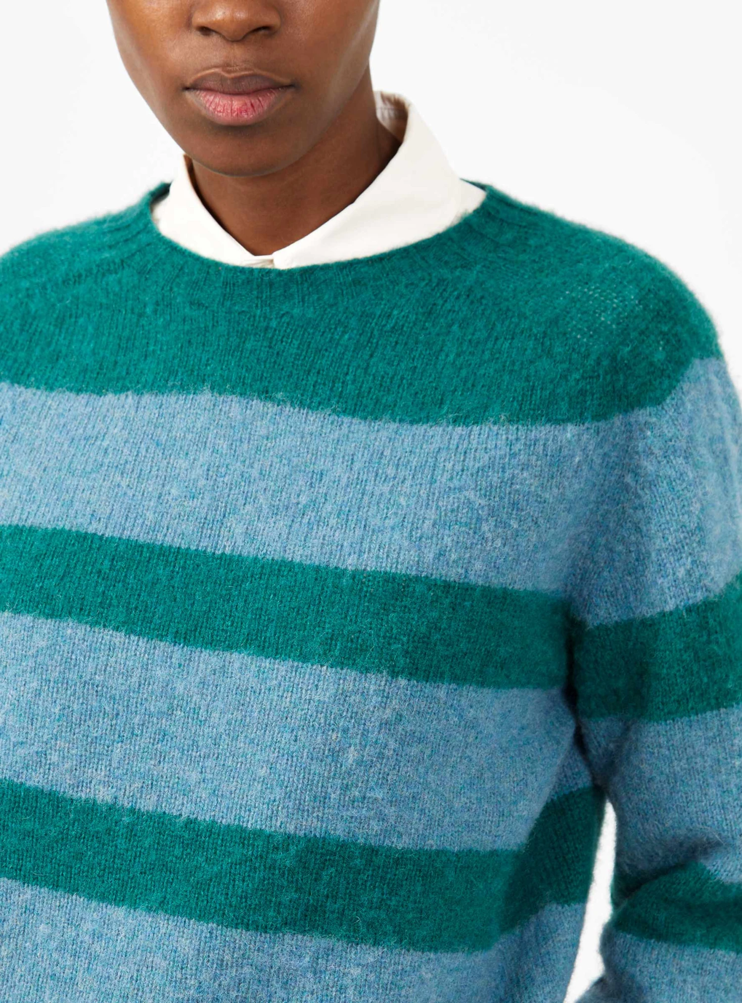 A Dance In The Jungle Sweater Green & Blue Stripe - Image 3