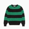Suedehead Sweater Black & Green Stripe
