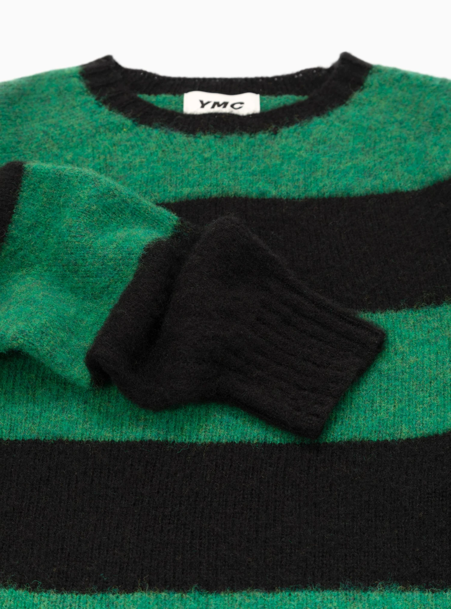 Suedehead Sweater Black & Green Stripe - Image 3