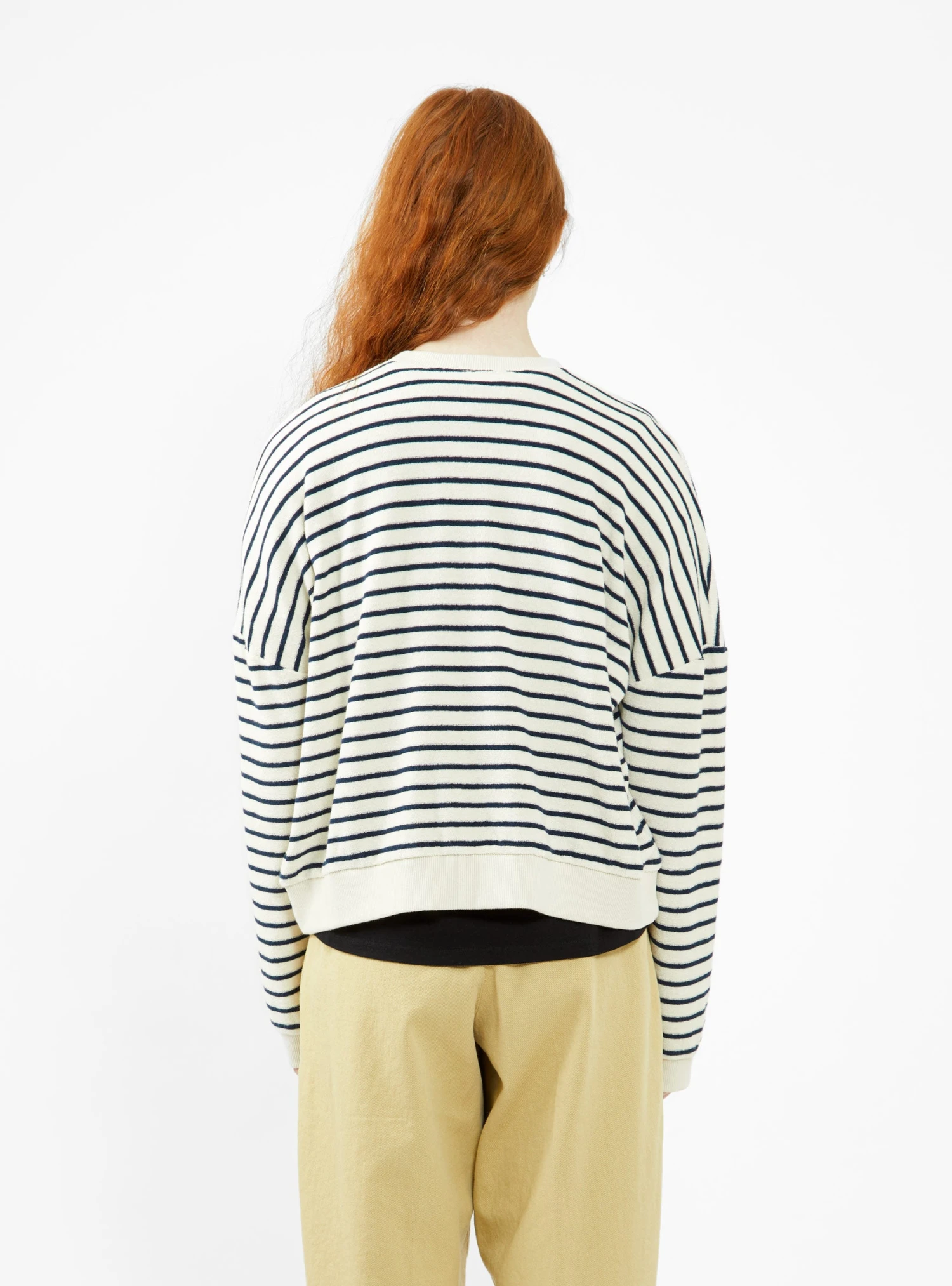 Almost Grown Sweatshirt Ecru & Navy Stripe - Image 4