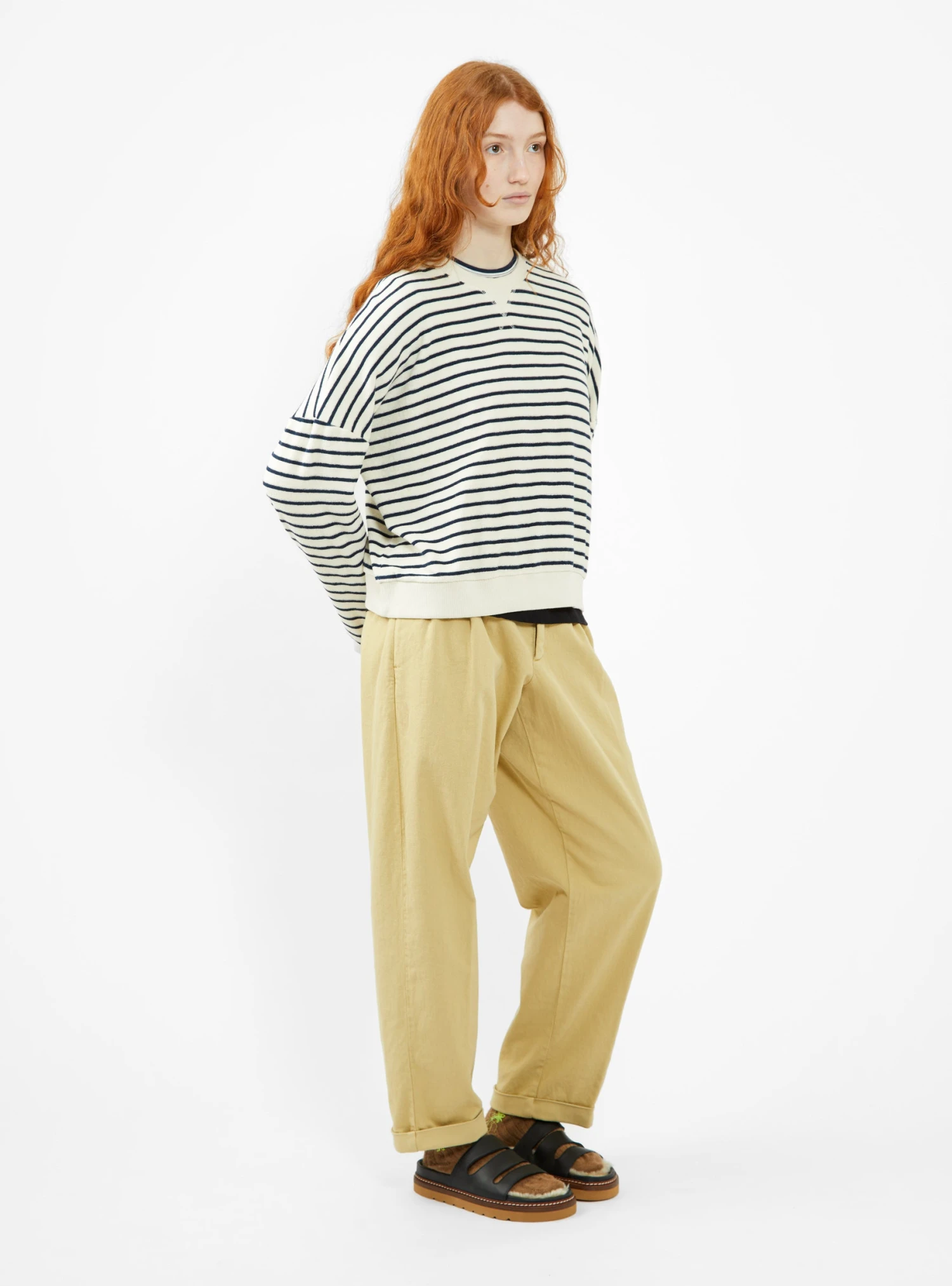 Almost Grown Sweatshirt Ecru & Navy Stripe - Image 2