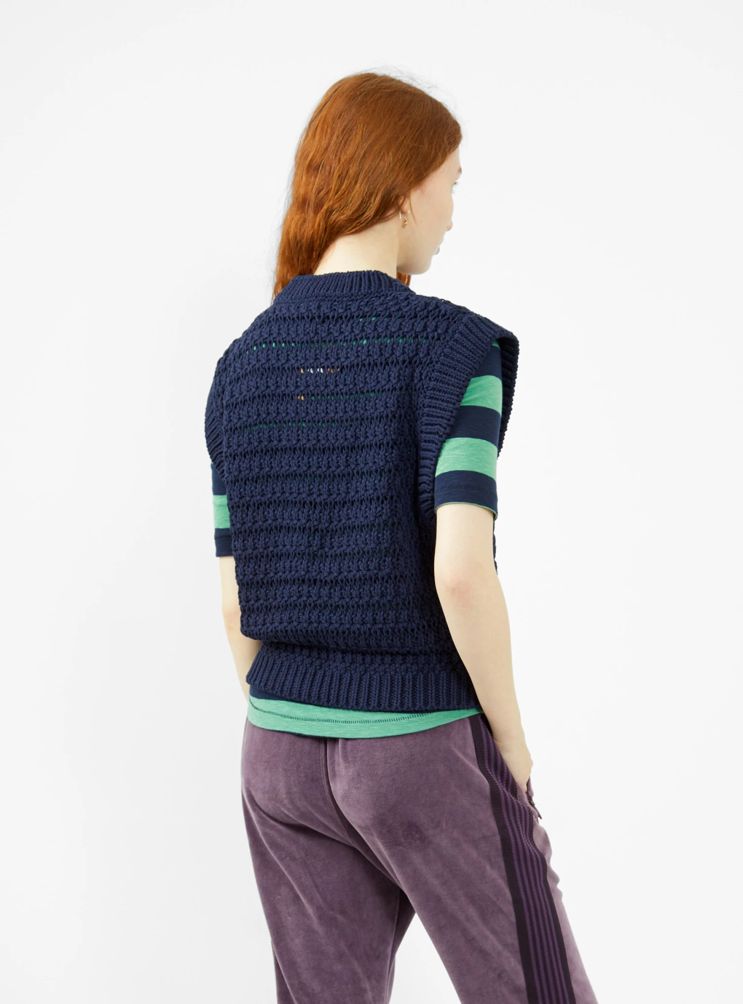 Bellerose Aitan Sweater Vest Navy - Image 4