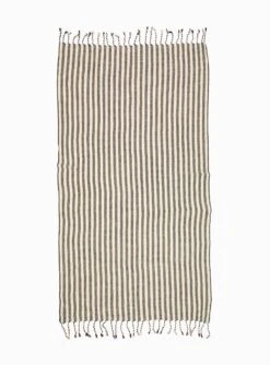 Karam Cotton & Linen Towel Black & Cream