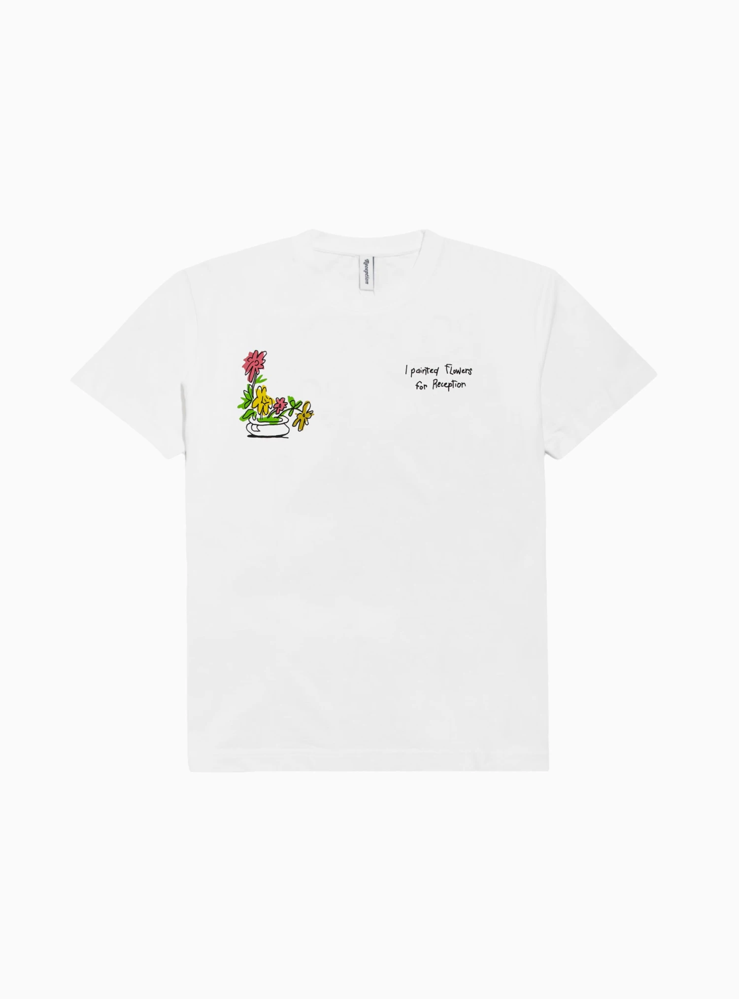 Painted Flowers T-shirt White - Image 2