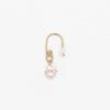 Pink Quartz 9kt Gold Single Earring