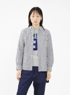 Button Down Shirt Black & White Stripe