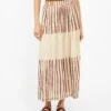 Double Layered Skirt Beige & Brown Stripe