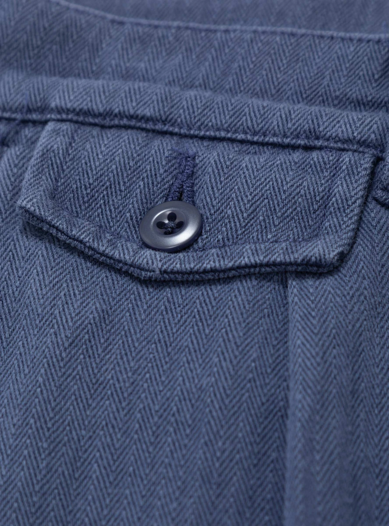 Pleated Herringbone Trousers Navy - Image 4