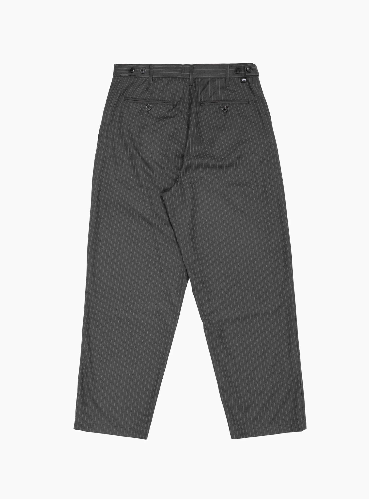 Stüssy Volume Pleated Trousers Grey Stripe - Image 5