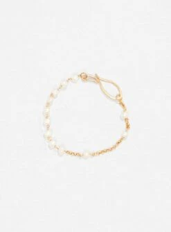 X Steve Mono Pearl Gold Plated Bracelet