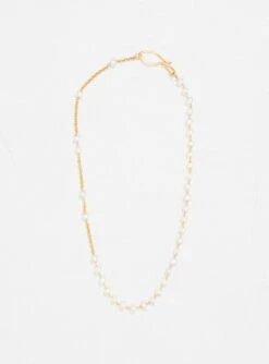 Steve Mono Gold Plated Pearl Necklace