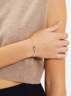 Light Pink Tourmaline Articulated Bracelet Gold