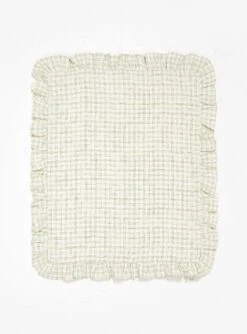 Vanukas Tea Towel Off White & Green Check
