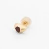 Egg Garnet Gem 14K Gold Stud Earring