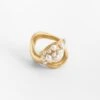 Double Wave Cluster Ring Gold
