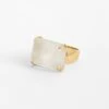 Wide Quartz Ring Gold