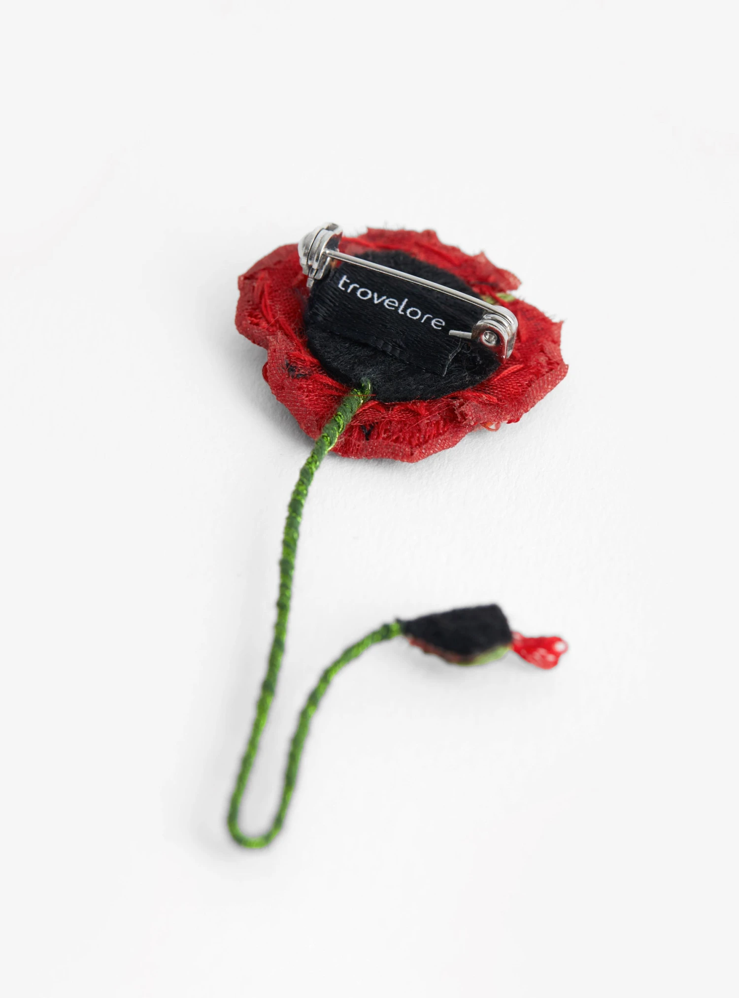 Shirley Poppy Brooch Red & Green - Image 2