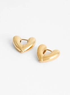 Small Heart Gold-Plated Hoop Earrings
