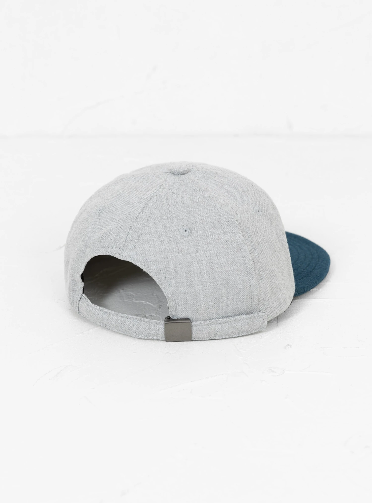 2-Tone 6 Panel Soft Visor Cap Grey & Royal Blue - Image 2