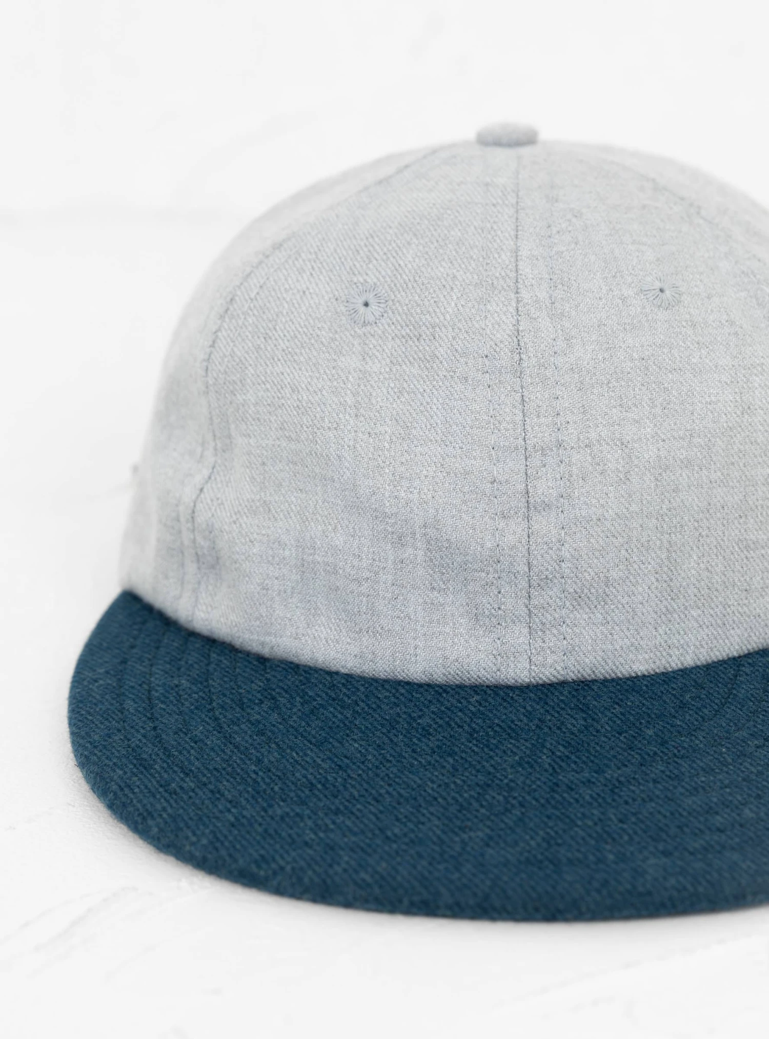 2-Tone 6 Panel Soft Visor Cap Grey & Royal Blue - Image 3