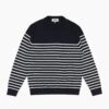 Suedehead Crewneck Knit Navy & Ecru