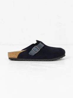 Birkenstock Boston Suede & Oiled Leather Sandal Midnight