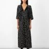 Dot Print Dress Black