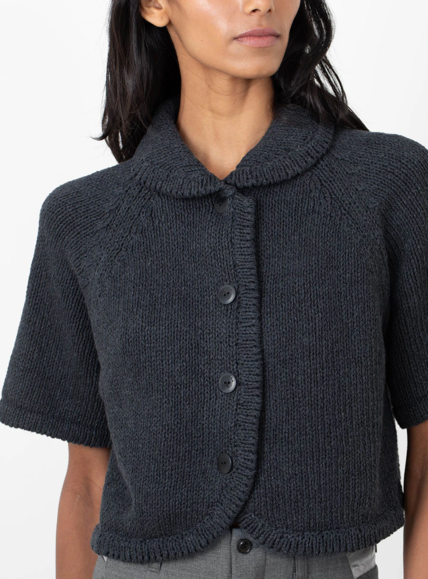 Heather Cotton Top Navy - Image 2