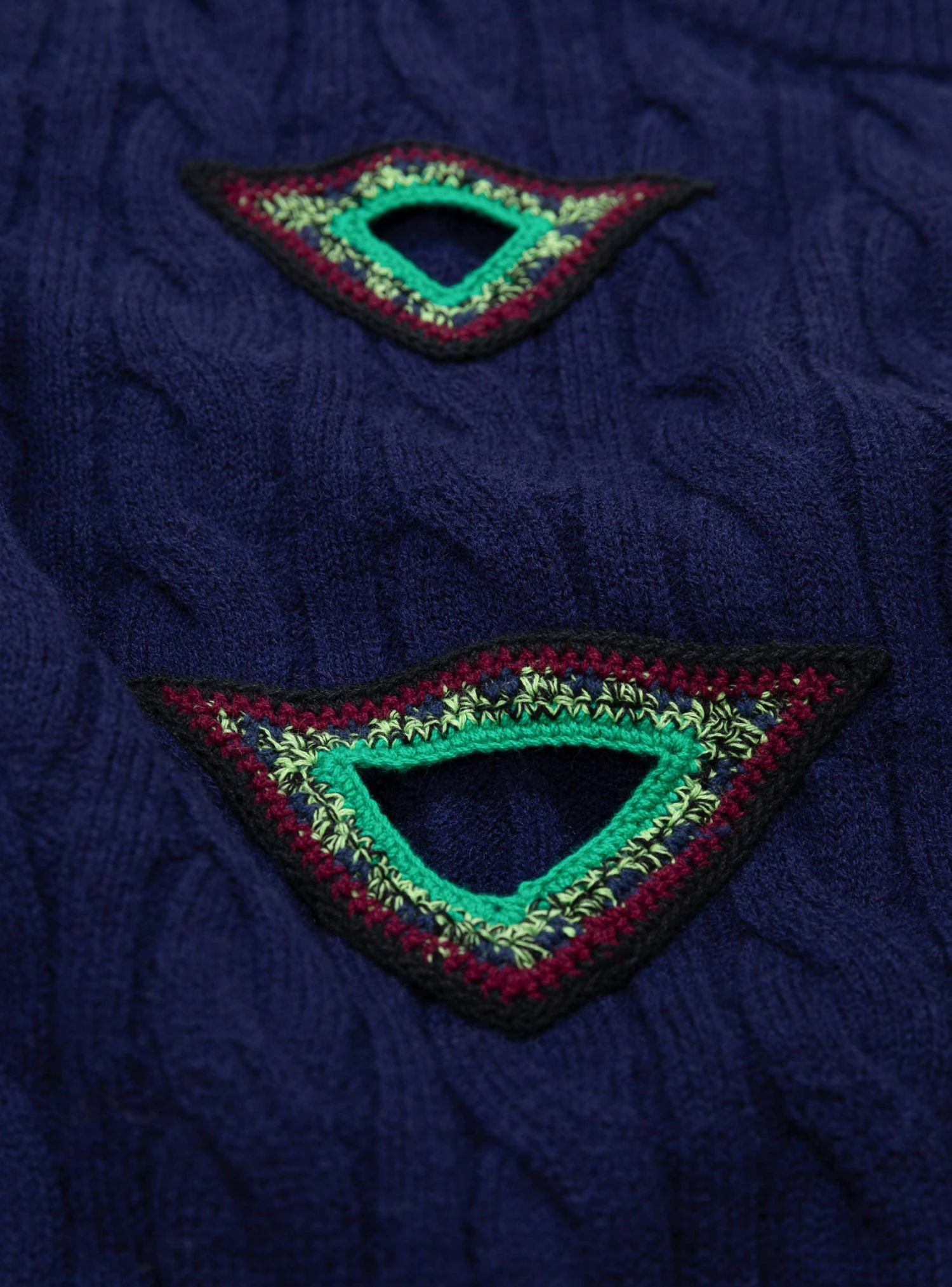 Cable Knit Pullover Navy - Image 3