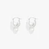 Sterling Silver Mini Bubble Hoop Sphere Earrings Pearl