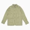 Linen Phillies Stripe Cactus Coverall Jacket Khaki