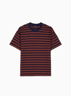 Denny Blaine T-shirt Navy & Light Brown Stripe